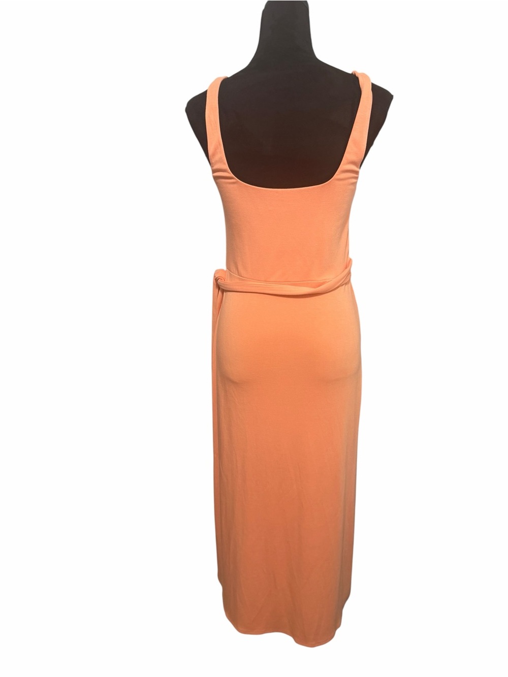 Aritzia Wilfred Saturn Sleeveless Wrap-Tie Midi Dress Peach - Picture 3 of 9